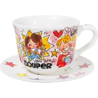 Blond Amsterdam , Even Bijkletsen Set: Soep kom Souper en Bord Star 18cm