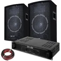 Skytec DJ Luidspreker en Versterker combinatie 400W