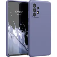 Kwmobile telefoonhoesje geschikt voor Samsung Galaxy A52 / A52 5G / A52s 5G - Hoesje met siliconen coating - Smartphone case in lavendelgrijs