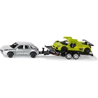 Siku 2544, Porsche Macan met transportaanhanger en sportwagen Gumpert Apollo, schaal 1:55, metaal/kunststof