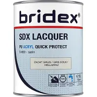 Bridex SDX Lacquer lak acryl 1L zacht grijs zijdeglans