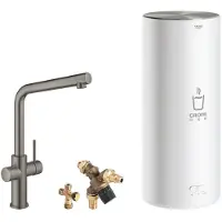 GROHE Red 3IN1 kokendwaterkraan - L uitloop - 7L boiler - mengventiel – hard graphite (antraciet) – 30324AL1