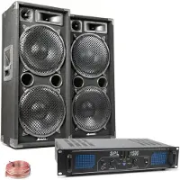 Skytec MAX212 met SPL1500 versterker - 1500W complete installatie