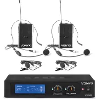 VONYX WM522B draadloze headset microfoonset 2-kanaals VHF