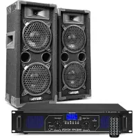 Fenton DJ geluidsinstallatie met Bluetooth - MAX26 DJ luidsprekers + Bluetooth versterker combinatie - 1200W