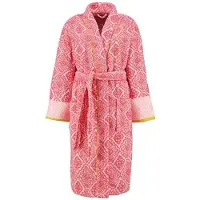 Pip studio Jacquard Check Badjas - Donkerroze S