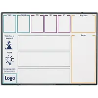 Smit Visual Whiteboard Bedrukt - - Softline profiel 8 mm zwart - 120 x