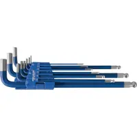 Projahn Inbussleutel-set , 9-delig, voor binnen-6kant 1,5-10 mm, lang, S2-staal blauw
