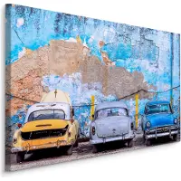 Karo-art Schilderij - Oldtimers in Cuba, 5 maten, Premium Print