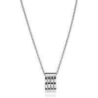 Zinzi Mart Visser by zilveren ketting 45cm met strakke rechte hanger, drie banen bezet met witte zirconia's MVC18