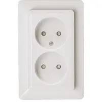 Kopp Milano - Dubbele wandcontactdoos inbouw ongeaard (wit)