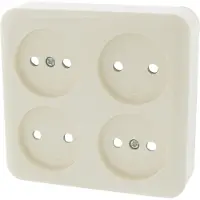 Q-Link contactdoos ? opbouw ? 4?voudig ? cr?me