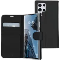 Accezz Wallet Softcase Bookcase voor de Samsung Galaxy S22 Ultra - Zwart