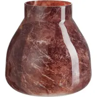 J-Line Vaas Marmerlook Glas Bruin 20X20X19Cm