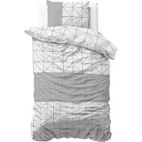 Sleeptime Dekbedovertrek Gino Grey Flanel-140 x 200 / 220 cm | 1-Persoons