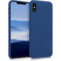 Kwmobile telefoonhoesje geschikt voor Apple iPhone XS Max - Hoesje met siliconen coating - Smartphone case in marineblauw