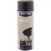 Spectrum Spuitverf Metaal Mat Zwart | Spuitlak | Spuitbus | Mat zwart |Sneldrogend | Binnen & Buiten| 400ml
