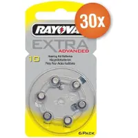 Rayovac Voordeelpak gehoorapparaat batterijen - Type 10 (geel) - 30 x 6 stuks