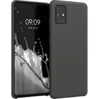 Kwmobile telefoonhoesje geschikt voor Samsung Galaxy A51 - Hoesje met siliconen coating - Smartphone case in mat zwart
