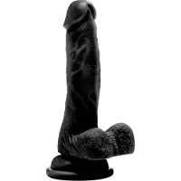Realrock Realistic Cock 7 With Scrotum Black