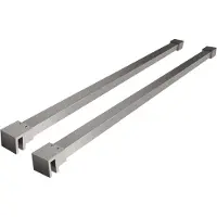 Wiesbaden Slim set stabilisatiestangen 120 cm voor vrijstaande inloopdouches geborsteld staal