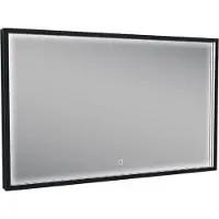 Wiesbaden Avi LED-spiegel Rechthoekig Condensvrij 100x60cm - Mat Zwart - Glas - Rechthoekig - Spiegels, Badkamerspiegels - 8719956084898