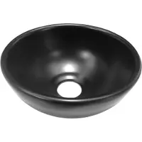 Wiesbaden Consilio waskom rond 20 x 9 cm keramiek mat zwart