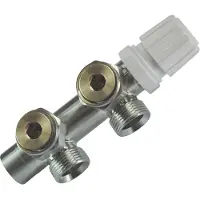 Riko thermostatisch 3/4 onderblok haaks-links geborsteld staal