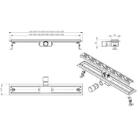 Mueller Luxa RVS douchegoot 100x7cm met flens