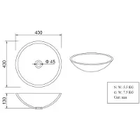 Wiesbaden Valerie solid surface opbouwwastafel 43x43x13cm rond mat wit