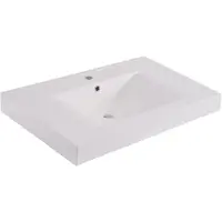Xellanz Tigris wastafel enkel met 1 kraangat 80x46x8 cm kunstmarmer glans wit
