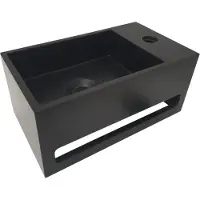 Boss & Wessing Fontein met handdoekhouder bws 35.6x20.3x15.9 cm mat zwart