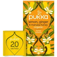 Pukka 3x Biologische Thee Lemon Ginger Momile Gingera Manuka Honey 20 Stuks