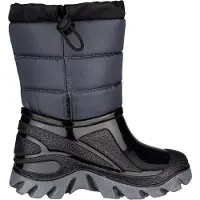 Winter-Grip Snowboot Junior Welly Walker Zwart Grijs-Schoenmaat 24 - 25