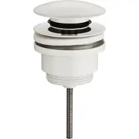 Hak Impala wastafelafvoer 5/4", klik-klak, Rockstone plug, wit mat