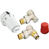 Danfoss Thermostaatknop + haaks voetventiel +