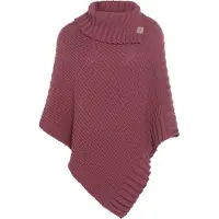Knit Factory Nicky Gebreide Poncho - Stone Red - One Size