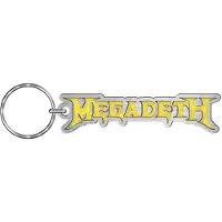 Rock Off Megadeth - Logo Sleutelhanger - Zilverkleurig/Geel