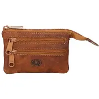 LEATHER DESIGN Leren Sleuteletui met Veel Vakjes Hunter Bruin
