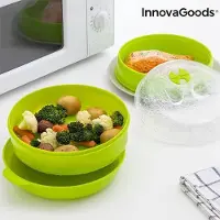 InnovaGoods - Stoomkoker - Fresh Dubbele Magnetron-Steamer - Afwasmachine bestendig - 2 Compartimenten - Stoomregulerende Klep