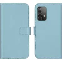 Selencia Echt Leren Bookcase voor de Samsung Galaxy A52(s) (5G/4G) - Air Blue
