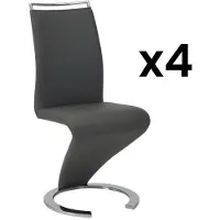 Vente-unique Set van 4 stoelen TWIZY - Zwart kunstleer