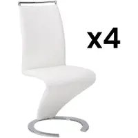 Vente-unique Set van 4 stoelen TWIZY - Wit kunstleer