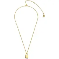 CO88 Collection 8CN-26268 Stalen Ketting met Hanger - Dames - Hangslotje -17 x 9 mm - Ankerschakel - 1,6 mm - 38 + 7 cm - Goudkleurig