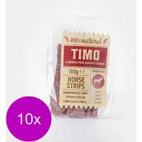 Timo Strips 100 g - Hondensnacks - 10 x Paardenvlees