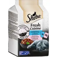 Sheba - Délices Gourmands - Tonijn & Zalm met een vleugje rijst - 6x50g (300g)