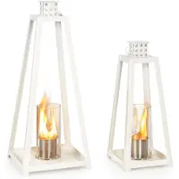 Blumfeldt Fiamme Triangolo bio-ethanol lantaarn set van 2 rvs brander 0,3 liter 4h brandduur