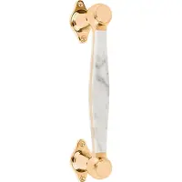 Formani Lazaro Rosa-Violan BOSCO LZ185MA greep tbv houten deur - messing ongelakt/carrara marmer