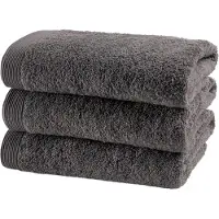 Casilin - Como - set van 3 gastendoekjes - 30x50cm - Grey Charcoal - Donkergrijs