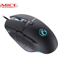 Dolphix Game muis bedraad met 8 knoppen, instelbare DPI tot 7200 DPI - kantoormodus - multimediamodus - ergonomisch design